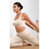 imageODODOS Seamless Square Neck Sports Bra for Women Ribbed Crop Tank Casual Low Back Cropped TopsIvory
