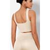 imageODODOS Seamless Square Neck Sports Bra for Women Ribbed Crop Tank Casual Low Back Cropped TopsIvory