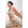 imageODODOS Seamless Square Neck Sports Bra for Women Ribbed Crop Tank Casual Low Back Cropped TopsMushroom