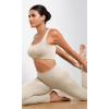 imageODODOS Seamless Square Neck Sports Bra for Women Ribbed Crop Tank Casual Low Back Cropped TopsOat Milk