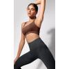 imageODODOS Seamless Square Neck Sports Bra for Women Ribbed Crop Tank Casual Low Back Cropped TopsStone Washing Brown