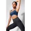 imageODODOS Seamless Square Neck Sports Bra for Women Ribbed Crop Tank Casual Low Back Cropped TopsStone Washing Cobalt Blue