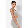 imageODODOS Seamless Square Neck Sports Bra for Women Ribbed Crop Tank Casual Low Back Cropped TopsStone Washing Grey