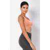 imageODODOS Seamless Square Neck Sports Bra for Women Ribbed Crop Tank Casual Low Back Cropped TopsStone Washing Orange