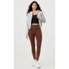imageODODOS Vintage 78 Length Seamless Leggings for Women Ribbed High Waist Casual Workout Gym Yoga Pants2528quot InseamVintage Stone Wash Brown