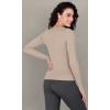 imageODODOS Womens Long Sleeve Round Neck Tops Ribbed Knit Casual Tee Slim Fit Seamless Basic T Shirts1blackbeige