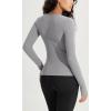 imageODODOS Womens Long Sleeve Round Neck Tops Ribbed Knit Casual Tee Slim Fit Seamless Basic T ShirtsBlackgray