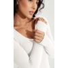 imageODODOS Womens Long Sleeve Round Neck Tops Ribbed Knit Casual Tee Slim Fit Seamless Basic T ShirtsBrunetteivory