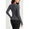 imageODODOS Womens Long Sleeve Round Neck Tops Ribbed Knit Casual Tee Slim Fit Seamless Basic T ShirtsCharcoal