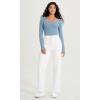 imageODODOS Womens Long Sleeve Round Neck Tops Ribbed Knit Casual Tee Slim Fit Seamless Basic T ShirtsIceberg