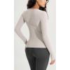 imageODODOS Womens Long Sleeve Round Neck Tops Ribbed Knit Casual Tee Slim Fit Seamless Basic T ShirtsMushroom