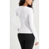 imageODODOS Womens Long Sleeve Round Neck Tops Ribbed Knit Casual Tee Slim Fit Seamless Basic T ShirtsWhiteblack