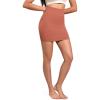 imageODODOS Seamless Mini Skirt for Women Ribbed High Waisted Bodycon Basic Pencil SkirtsCoral