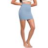 imageODODOS Seamless Mini Skirt for Women Ribbed High Waisted Bodycon Basic Pencil SkirtsIceberg