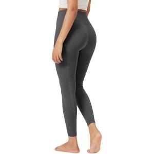 imageODODOS Vintage 78 Length Seamless Leggings for Women Ribbed High Waist Casual Workout Gym Yoga Pants2528quot InseamCharcoal