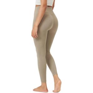 imageODODOS Vintage 78 Length Seamless Leggings for Women Ribbed High Waist Casual Workout Gym Yoga Pants2528quot InseamTaupe