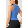 imageODODOS 3Pack Seamless Crop Tank for Women Ribbed Soft High Neck Cropped TopsBlacknavyblue