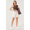 imageODODOS 3Pack Seamless Crop Tank for Women Ribbed Soft High Neck Cropped TopsBrunetteclaymushroom