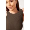 imageODODOS 3Pack Seamless Crop Tank for Women Ribbed Soft High Neck Cropped TopsBrunetteclaymushroom