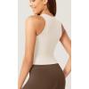 imageODODOS 3Pack Seamless Crop Tank for Women Ribbed Soft High Neck Cropped TopsIvorydusty Bluesphinx