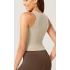 imageODODOS 3Pack Seamless Crop Tank for Women Ribbed Soft High Neck Cropped TopsMushroomtaupecharcoal