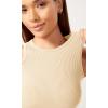 imageODODOS 3Pack Seamless Crop Tank for Women Ribbed Soft High Neck Cropped TopsOatmealbarn Redbrunette