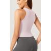 imageODODOS 3Pack Seamless Crop Tank for Women Ribbed Soft High Neck Cropped TopsPink Lacevioleticeberg