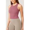 imageODODOS 3Pack Seamless Crop Tank for Women Ribbed Soft High Neck Cropped TopsWatermelonemeraldmint