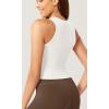 imageODODOS 3Pack Seamless Crop Tank for Women Ribbed Soft High Neck Cropped TopsWhitepurpleyellow