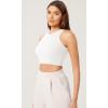 imageODODOS 3Pack Seamless Crop Tank for Women Ribbed Soft High Neck Cropped TopsWhitepurpleyellow