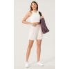 imageODODOS 3Pack Seamless Crop Tank for Women Ribbed Soft High Neck Cropped TopsWhitewhitewhite