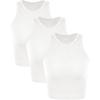 imageODODOS 3Pack Seamless Crop Tank for Women Ribbed Soft High Neck Cropped TopsWhitewhitewhite