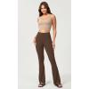 imageODODOS Seamless Halter Crop Tops for Women Ribbed Soft V Neck Open Back Cropped Tank TopBeige