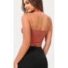 imageODODOS Seamless Halter Crop Tops for Women Ribbed Soft V Neck Open Back Cropped Tank TopCoral