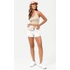 imageODODOS Seamless Halter Crop Tops for Women Ribbed Soft V Neck Open Back Cropped Tank TopIvory