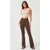 imageODODOS Seamless Halter Crop Tops for Women Ribbed Soft V Neck Open Back Cropped Tank TopIvory