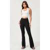 imageODODOS Seamless Halter Crop Tops for Women Ribbed Soft V Neck Open Back Cropped Tank TopWhite