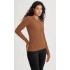 imageODODOS Seamless Long Sleeve Tops with Thumb Hole for Women Crew Neck Ribbed Tee Workout Yoga ShirtsClayblack