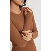 imageODODOS Seamless Long Sleeve Tops with Thumb Hole for Women Crew Neck Ribbed Tee Workout Yoga ShirtsClayblack