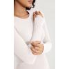 imageODODOS Seamless Long Sleeve Tops with Thumb Hole for Women Crew Neck Ribbed Tee Workout Yoga ShirtsIvory