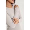 imageODODOS Seamless Long Sleeve Tops with Thumb Hole for Women Crew Neck Ribbed Tee Workout Yoga ShirtsMushroomcharcoal