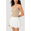 imageODODOS V Neck Seamless Crop Tank for Women Ribbed Knit Soft Cropped Camisole TopsBeigecoralteal