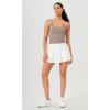 imageODODOS V Neck Seamless Crop Tank for Women Ribbed Knit Soft Cropped Camisole TopsCharcoaldusty Bluebark
