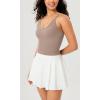 imageODODOS V Neck Seamless Crop Tank for Women Ribbed Knit Soft Cropped Camisole TopsCharcoaldusty Bluebark
