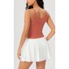 imageODODOS V Neck Seamless Crop Tank for Women Ribbed Knit Soft Cropped Camisole TopsCoral