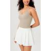 imageODODOS V Neck Seamless Crop Tank for Women Ribbed Knit Soft Cropped Camisole TopsMushroomtaupecharcoal