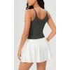 imageODODOS V Neck Seamless Crop Tank for Women Ribbed Knit Soft Cropped Camisole TopsTaupeblackcharcoal