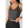 imageODODOS V Neck Seamless Crop Tank for Women Ribbed Knit Soft Cropped Camisole TopsTaupeblackcharcoal