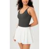 imageODODOS V Neck Seamless Crop Tank for Women Ribbed Knit Soft Cropped Camisole TopsTaupeblackcharcoal