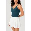 imageODODOS V Neck Seamless Crop Tank for Women Ribbed Knit Soft Cropped Camisole TopsTeal